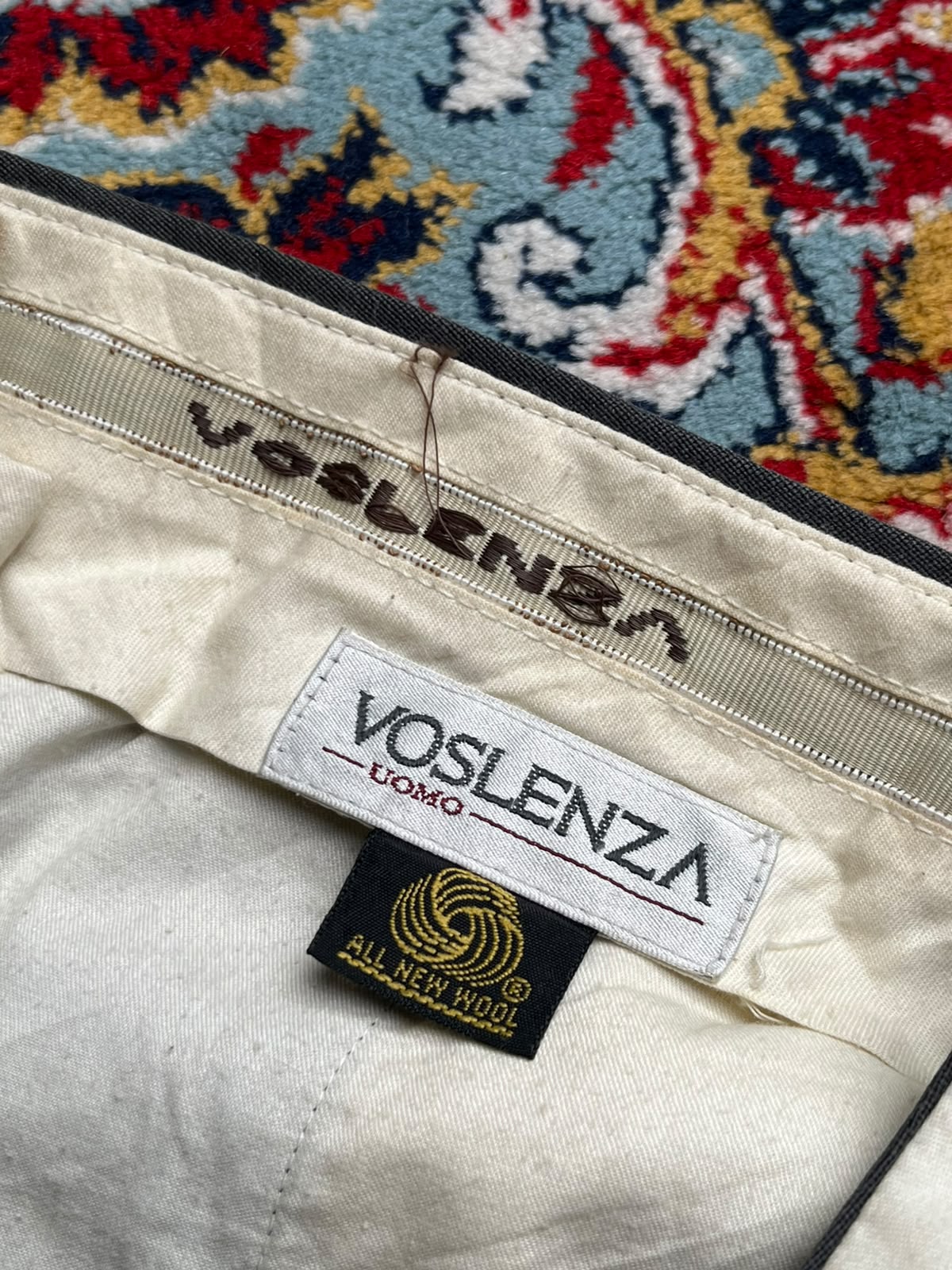 Vintage Voslenza Uomo Grey Pleated Dress Pants - 32