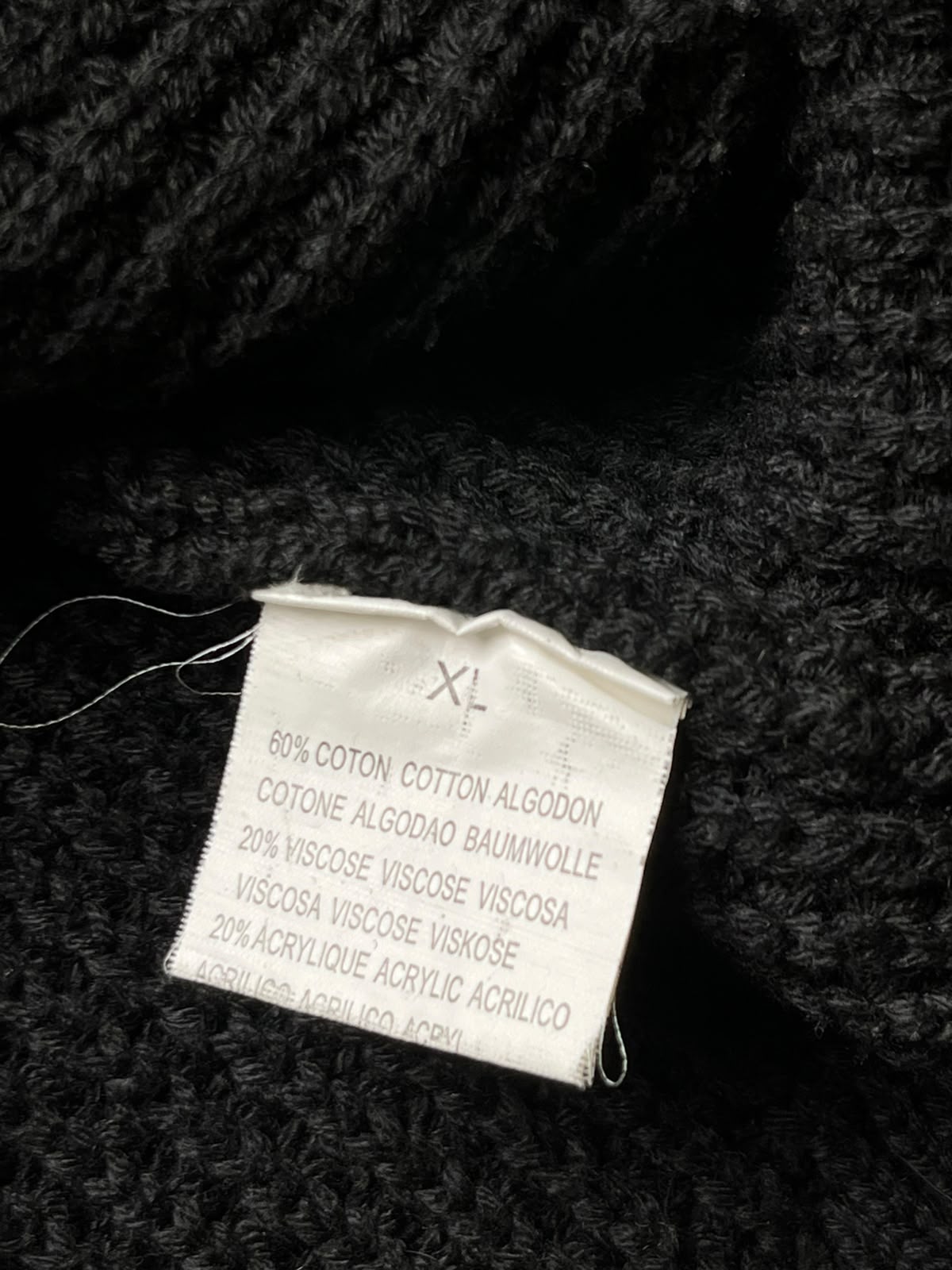 Terance Kole Black Cotton Chunky Knit Sweater - L