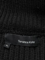 Terance Kole Black Cotton Chunky Knit Sweater - L