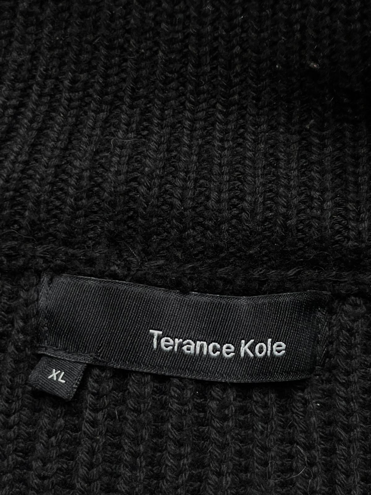 Terance Kole Black Cotton Chunky Knit Sweater - L
