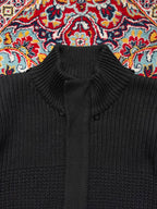 Terance Kole Black Cotton Chunky Knit Sweater - L