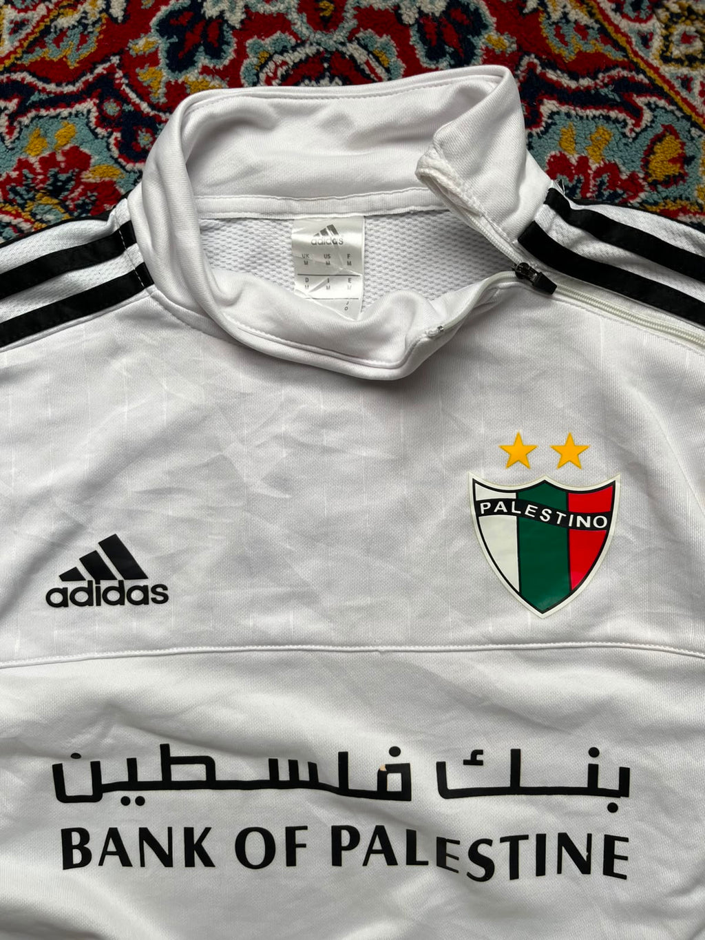 Adidas Climacool Club Deportivo Palestino White Quarter Zip Training SHIRT -  L