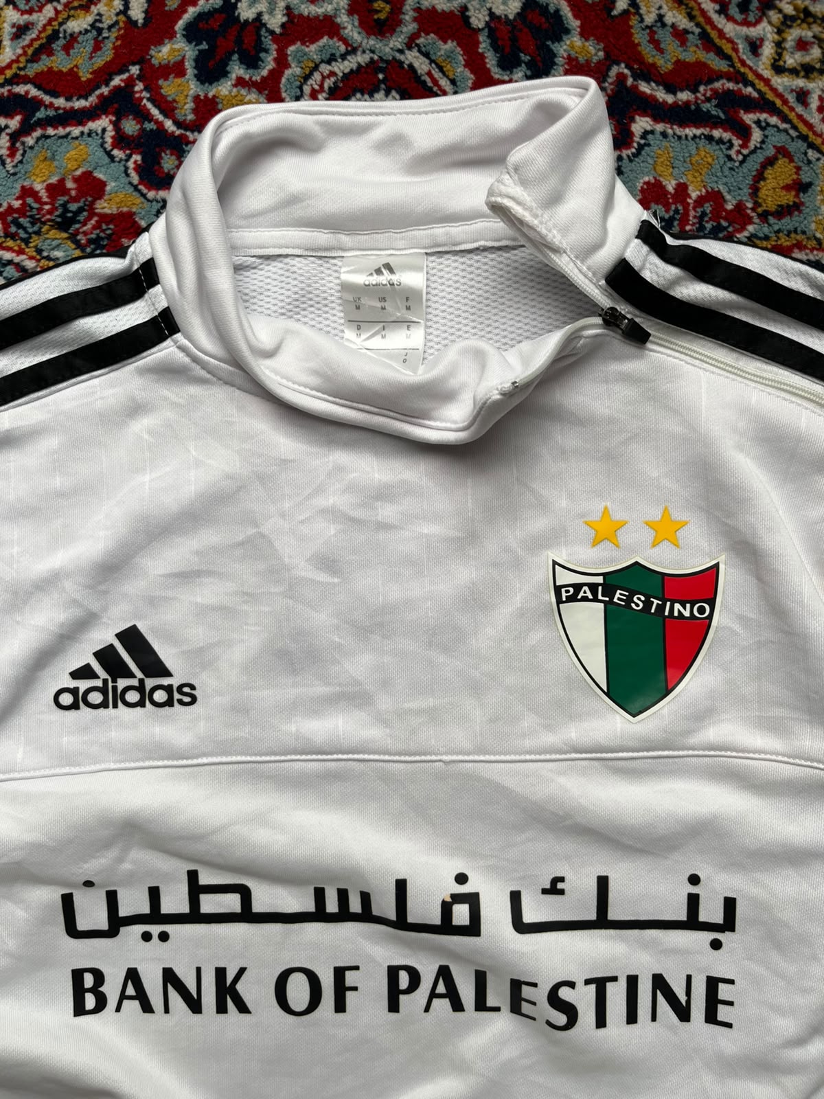 Adidas Climacool Club Deportivo Palestino White Quarter Zip Training SHIRT -  L