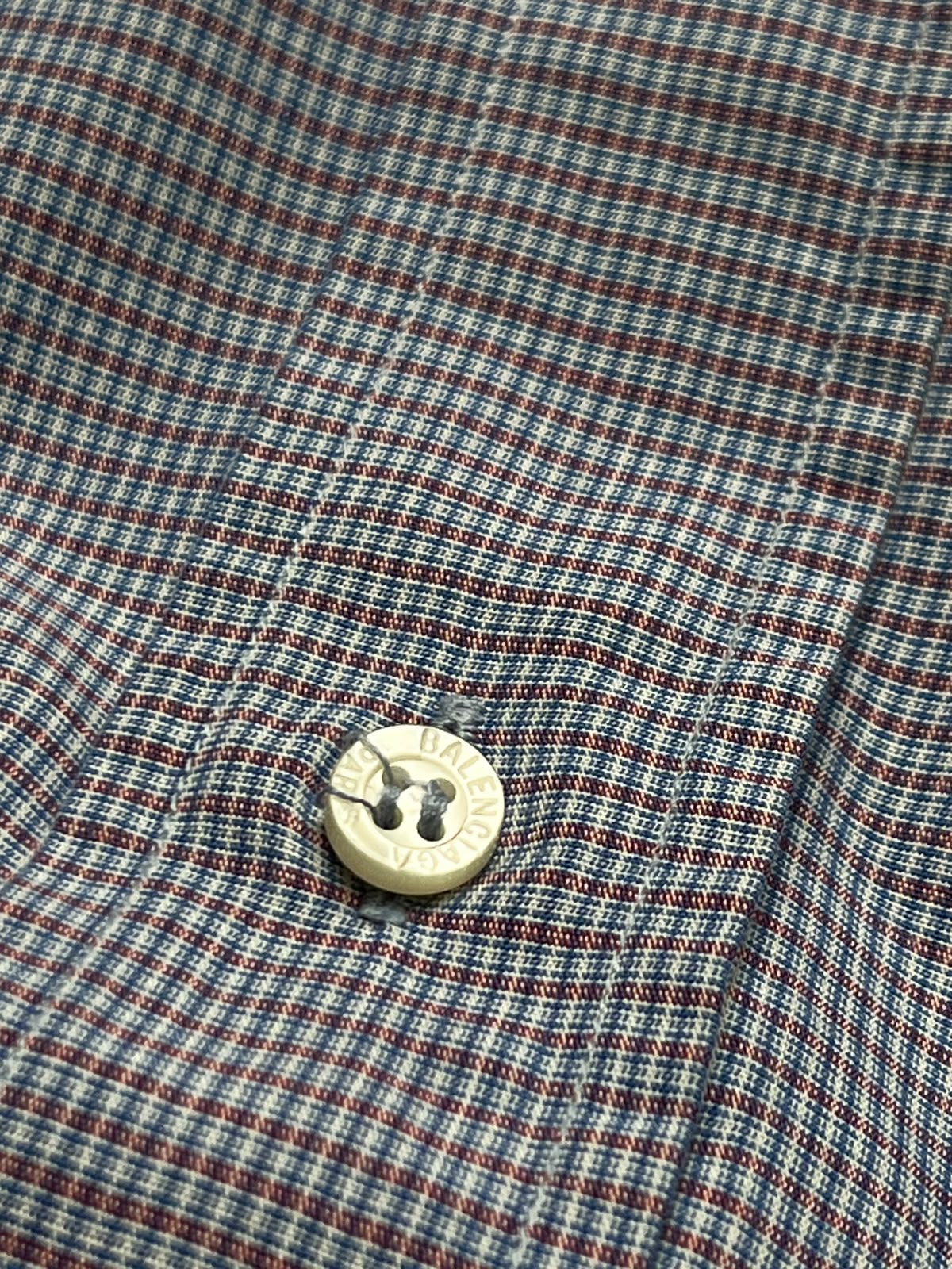 Vintage Balenciaga Pour Homme Plaid Check BUTTON DOWN SHIRT - S
