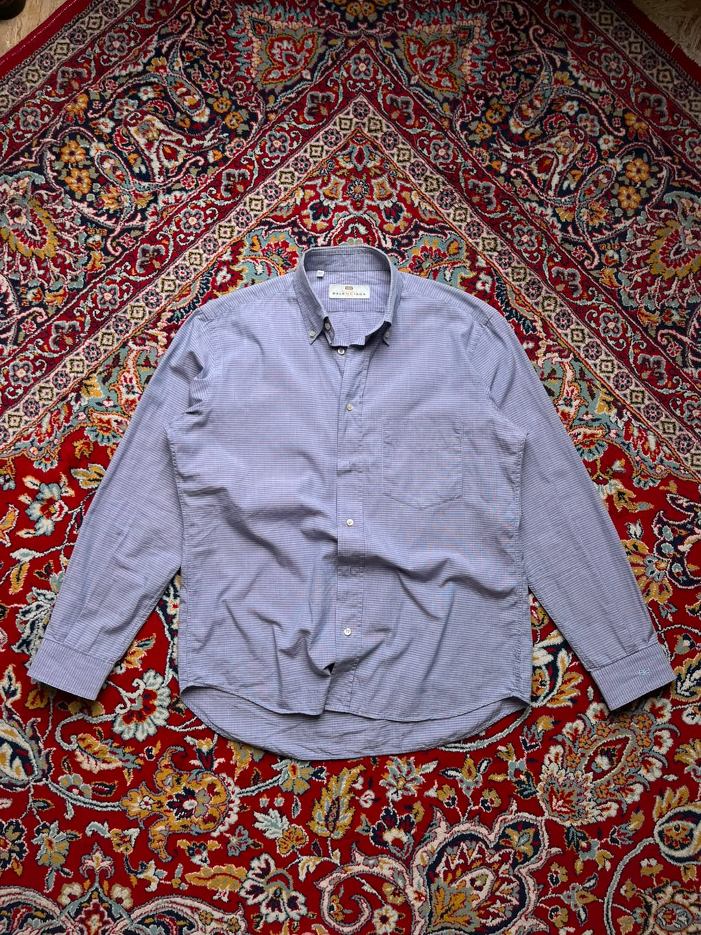 Vintage Balenciaga Pour Homme Plaid Check BUTTON DOWN SHIRT - S