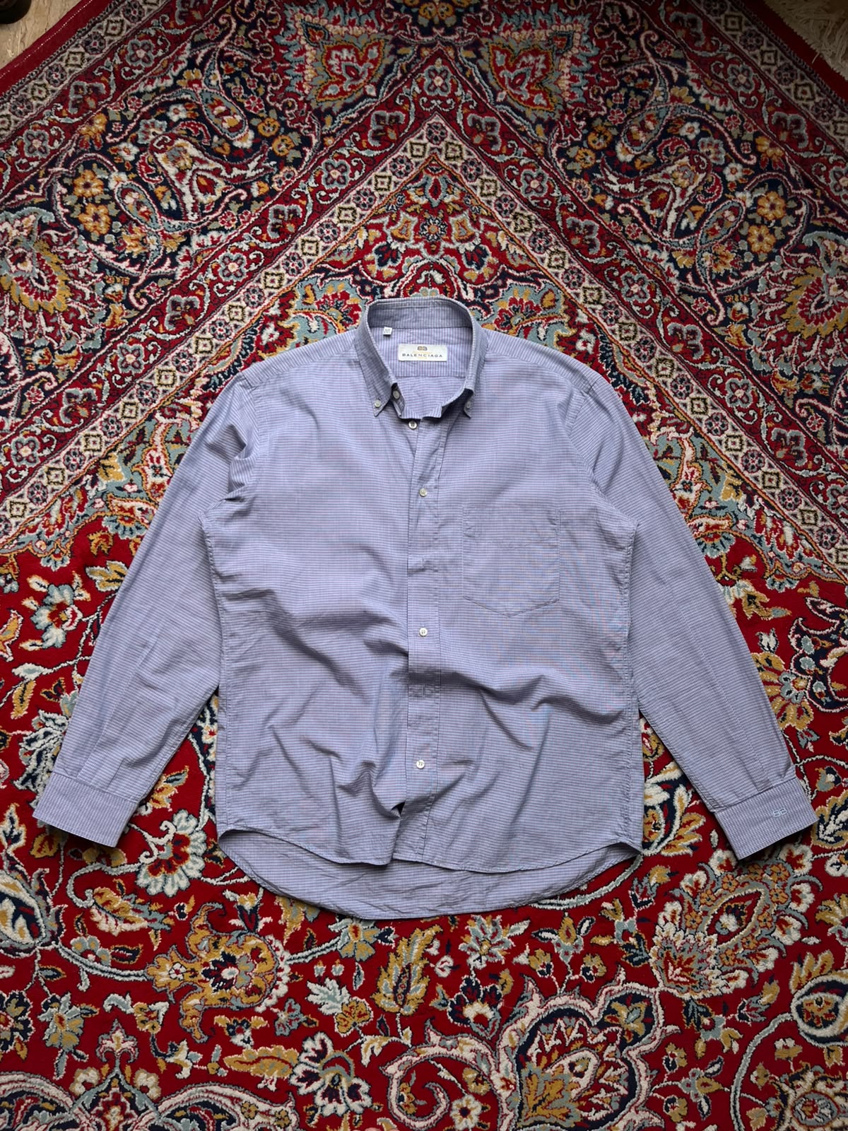 Vintage Balenciaga Pour Homme Plaid Check BUTTON DOWN SHIRT - S