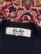Comme des Garcons PLAY Navy Blue V-Neck Cardigan - M