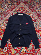 Comme des Garcons PLAY Navy Blue V-Neck Cardigan - M