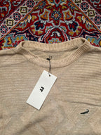 Crocodile Beige Textured Knit Crewneck SWEATER - XL