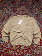 Crocodile Beige Textured Knit Crewneck SWEATER - XL