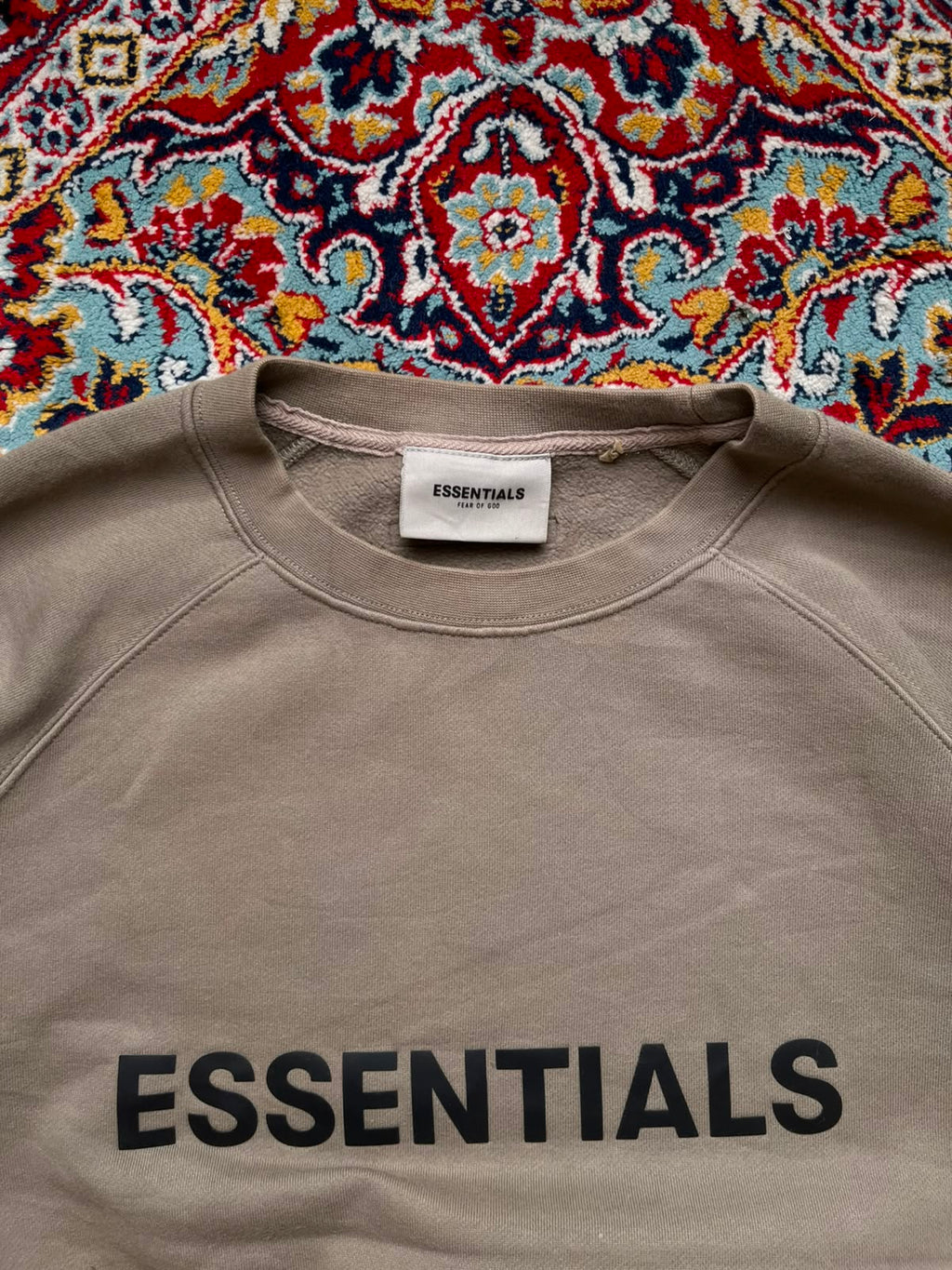 Fear of God Essentials Crewneck Pullover Beige SWEATSHIRT - XL