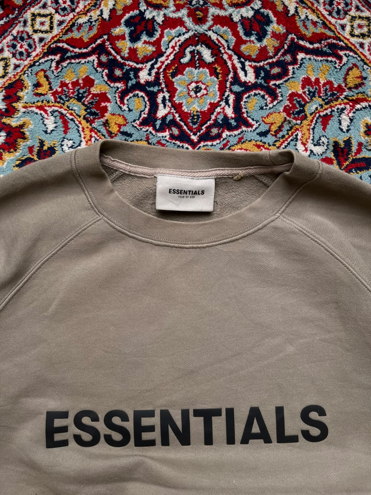 Fear of God Essentials Crewneck Pullover Beige SWEATSHIRT - XL