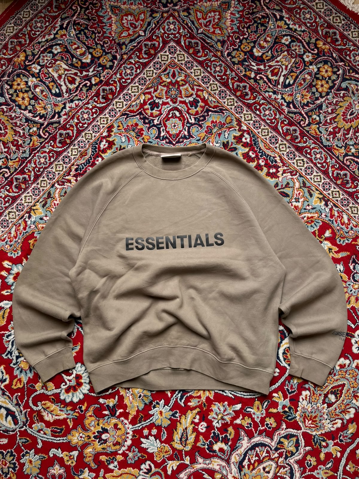 Fear of God Essentials Crewneck Pullover Beige SWEATSHIRT - XL
