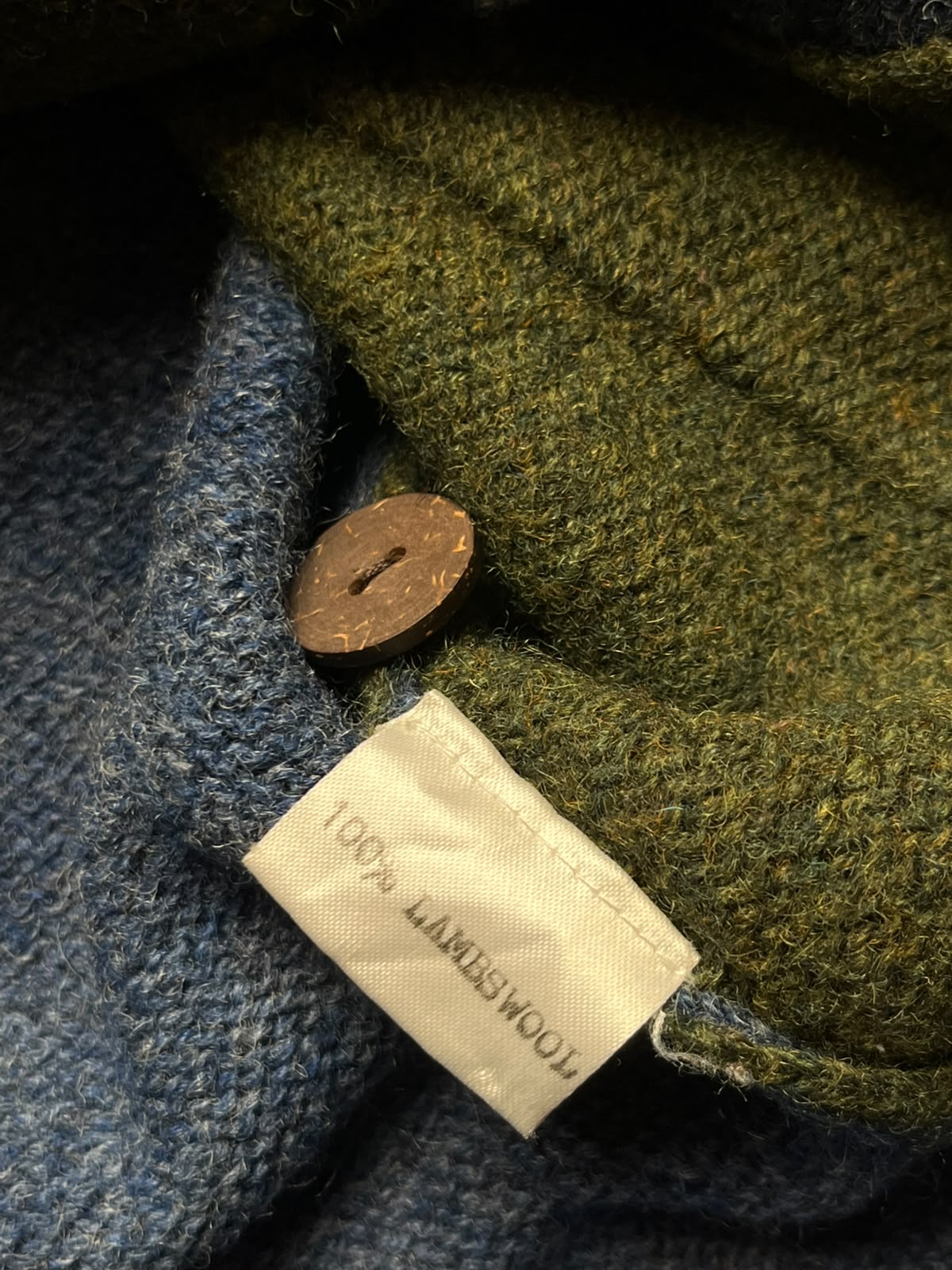 Vintage Lambswool Nature Landscape Knit Cardigan - M