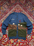 Vintage Lambswool Nature Landscape Knit Cardigan - M