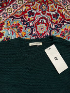 Beautiful Monster Forest Green Waffle Knit Crewneck Sweaters - L