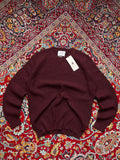 N J Maroon Ribbed Knit Raglan Crewneck Sweaters - XL