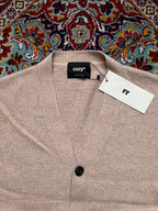 Cozy+ Beige Knit V-Neck Button Up Cardigan - L