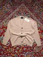 Cozy+ Beige Knit V-Neck Button Up Cardigan - L