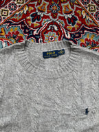 Polo Ralph Lauren Gray Cable Knit Wool Crewneck sweater - M