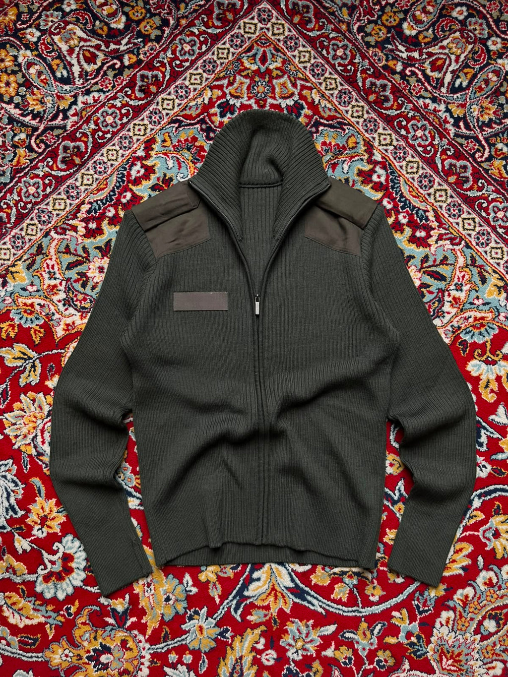 Military Style ROK Marine Corps Olive Green Commando Patch sweaters - L