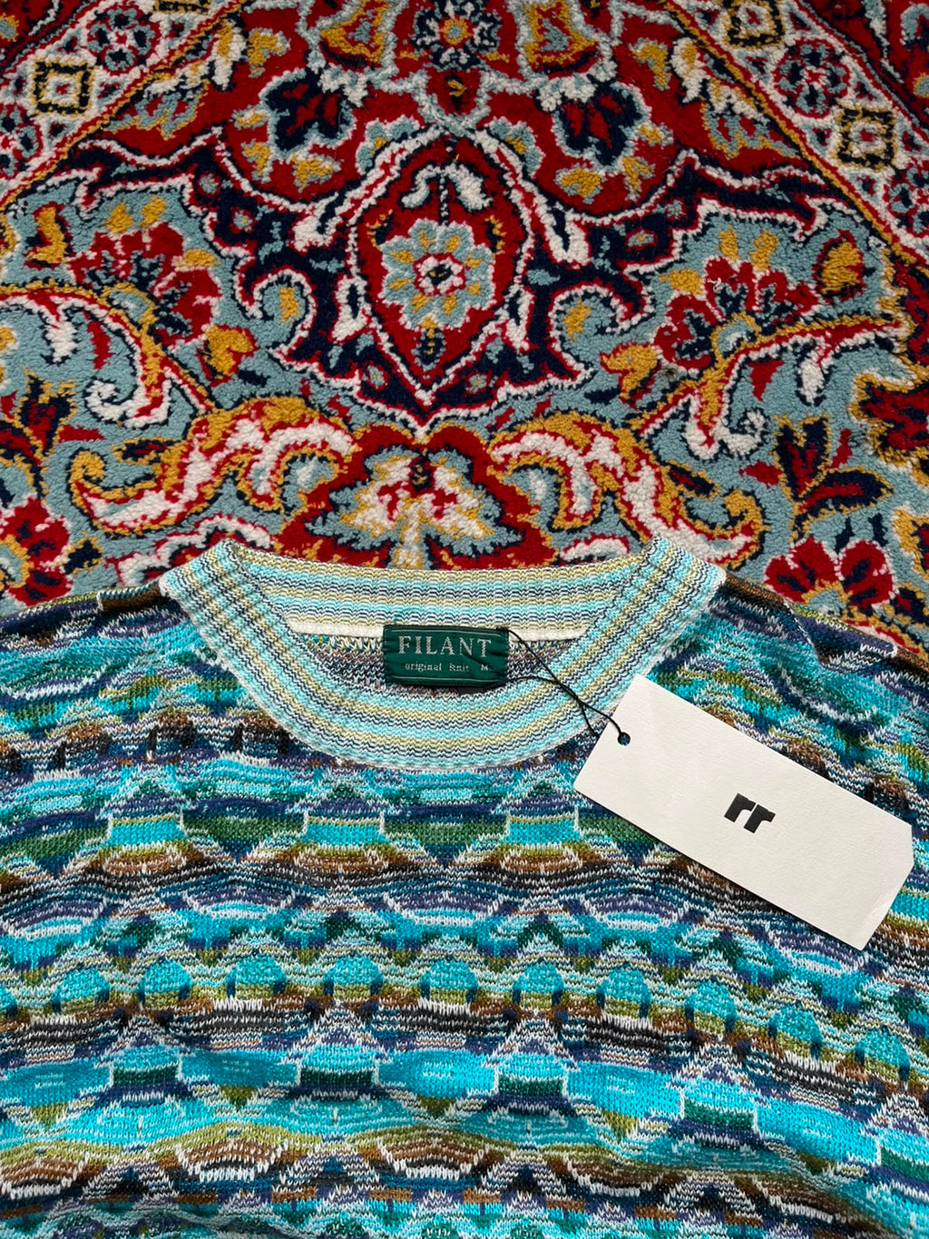 Vintage Filant Coogi Style Multi Geometric Pattern Knit sweaters - M