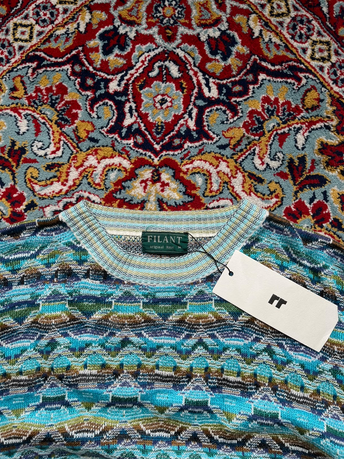 Vintage Filant Coogi Style Multi Geometric Pattern Knit sweaters - M