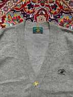 Beverly Hills Polo Club Gray Knit V-Neck Cardigan - M