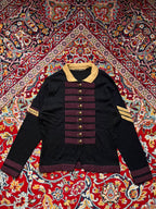 Vintage Military Regiment Style Button Up Knit Collared sweater - M