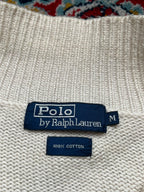 Polo Ralph Lauren Cotton Cream Quarter Zip Knit sweater - M
