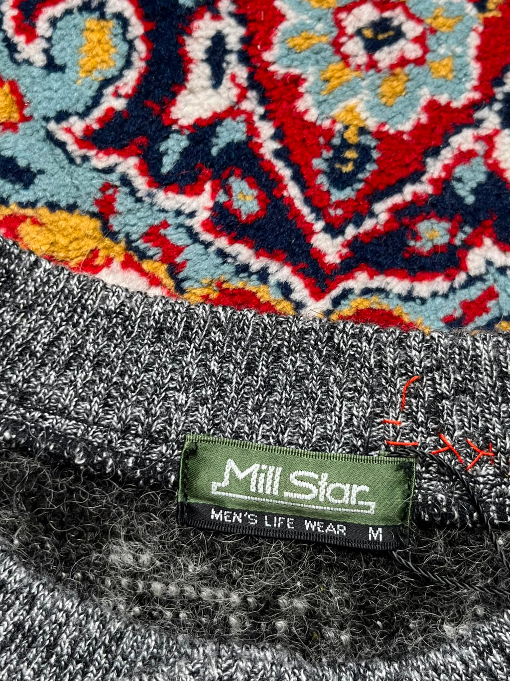 Vintage Mill Star Japan Mohair Plaid Fleece Henley Sweaters - S
