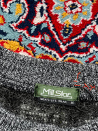 Vintage Mill Star Japan Mohair Plaid Fleece Henley Sweaters - S