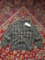 Vintage Mill Star Japan Mohair Plaid Fleece Henley Sweaters - S