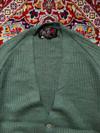 Vintage Sofil France Green Ribbed Knit Button Up Cardigan - S