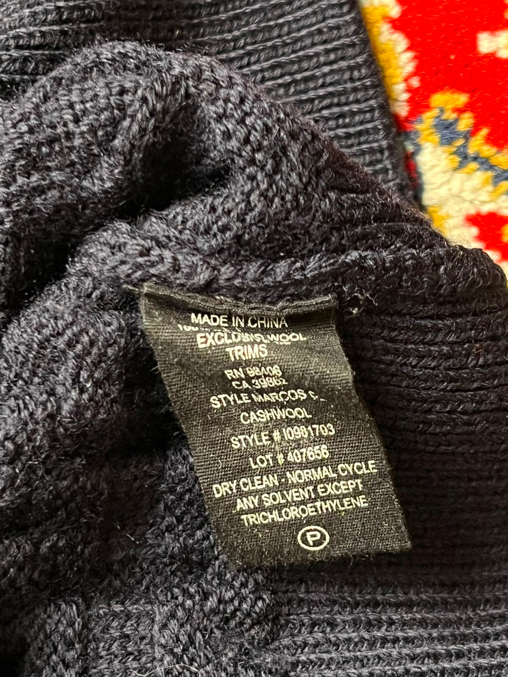 Theory Navy Blue Cashwool Basketweave Waffle Knit Crewneck Sweater - L