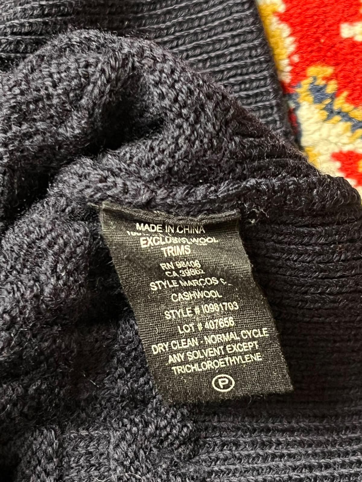 Theory Navy Blue Cashwool Basketweave Waffle Knit Crewneck Sweater - L