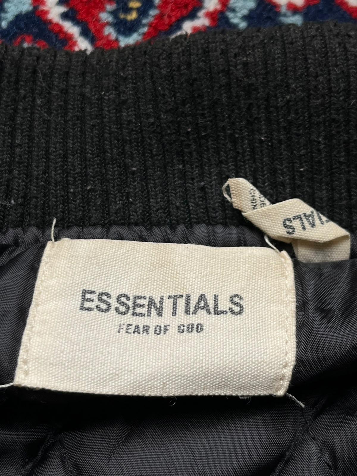 Fear of God Essentials Black Bomber JACKET - XL