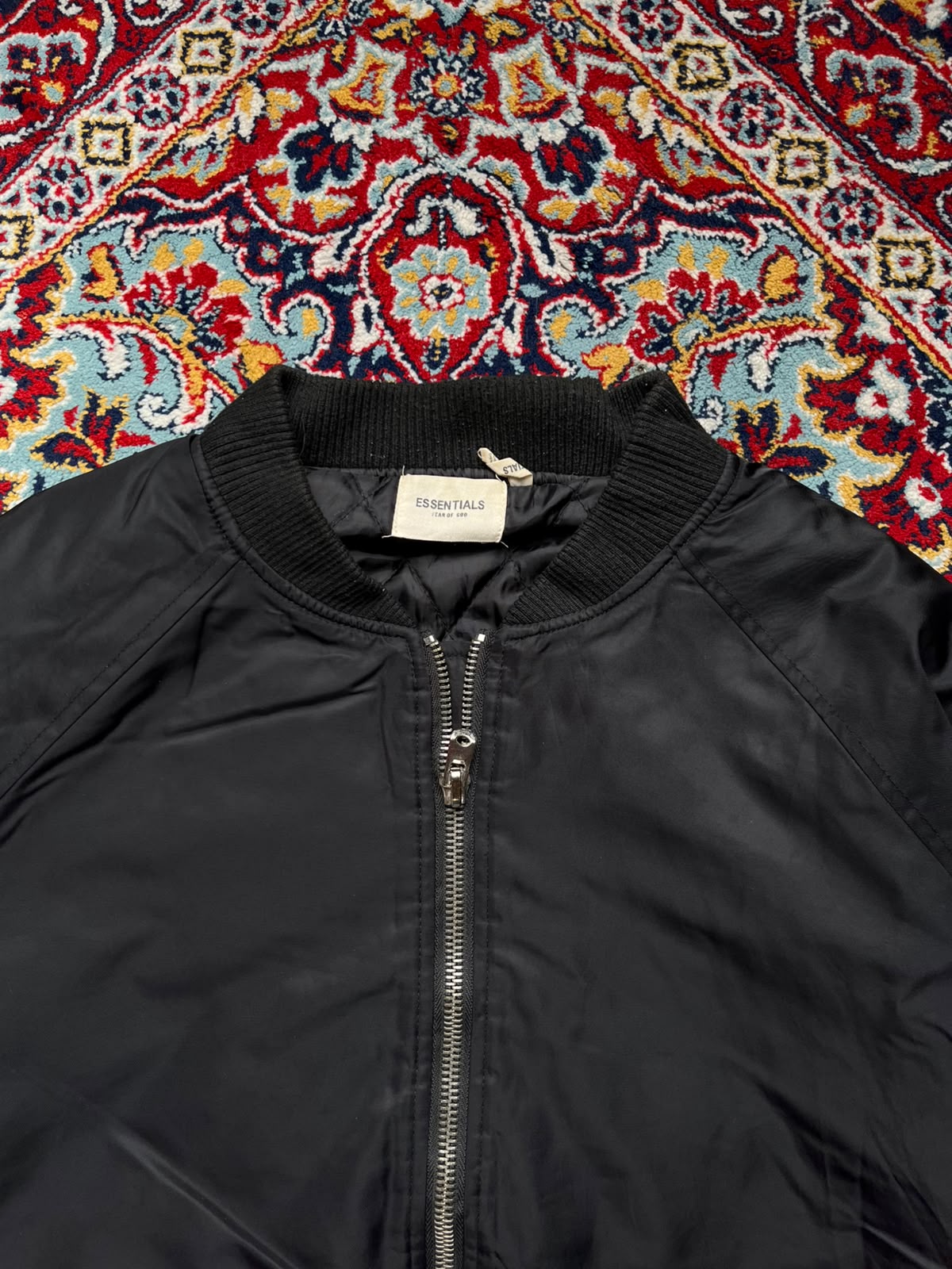 Fear of God Essentials Black Bomber JACKET - XL