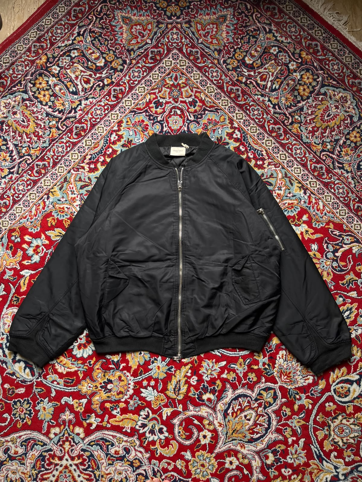 Fear of God Essentials Black Bomber JACKET - XL