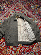Vintage Jericho Herringbone Wool Blend Bomber JACKET - M