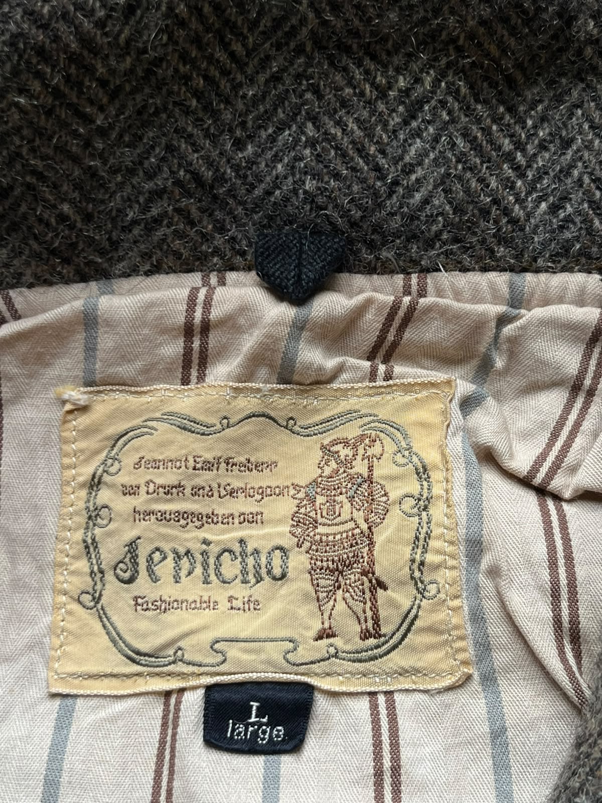 Vintage Jericho Herringbone Wool Blend Bomber JACKET - M