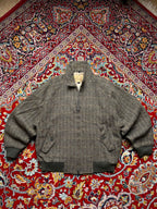 Vintage Jericho Herringbone Wool Blend Bomber JACKET - M