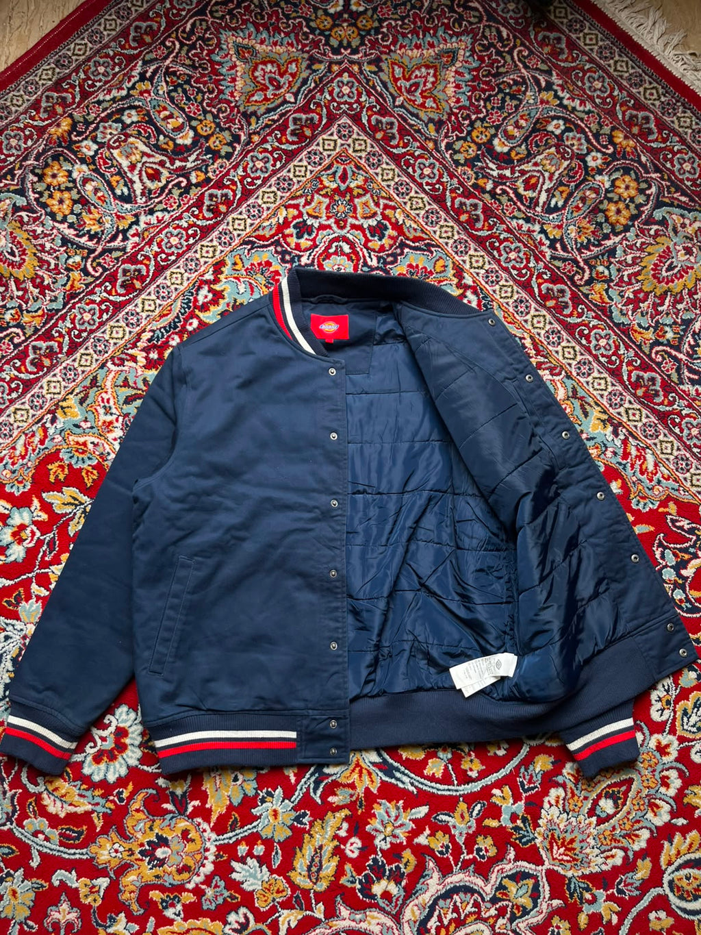 Dickies Fort Worth Texas Since 1922 Navy Blue Varsity Bomber JACKET - XL