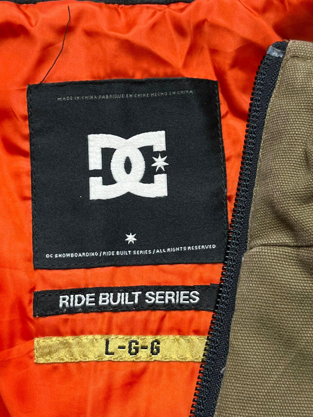 DC SHOES RIDE BUILT SERIES CAMO QUILTED SNOWBOARDING JACKET - L