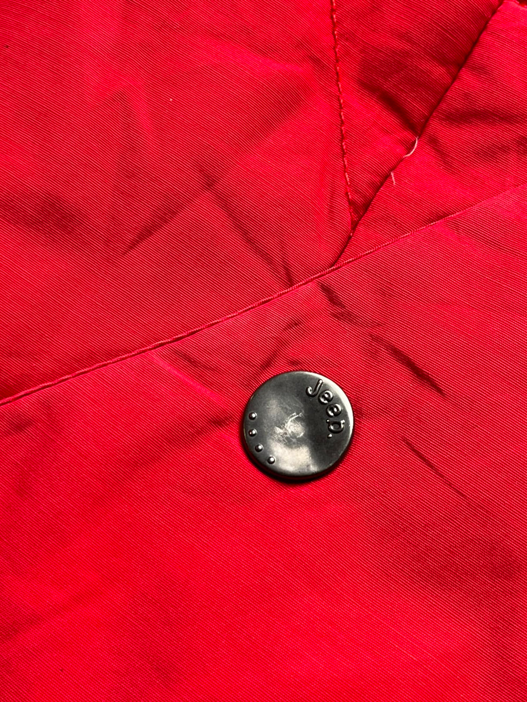 JEEP REVERSIBLE PUFFER DETACHABLE HOOD RED JACKET - M