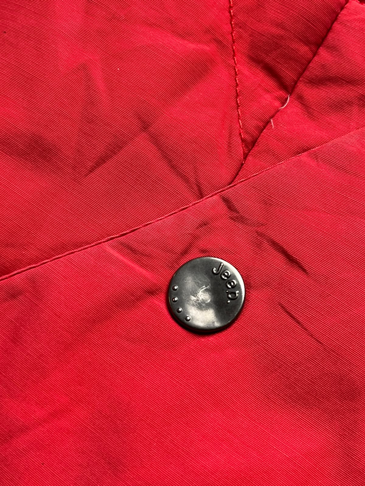 JEEP REVERSIBLE PUFFER DETACHABLE HOOD RED JACKET - M