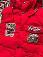JEEP REVERSIBLE PUFFER DETACHABLE HOOD RED JACKET - M