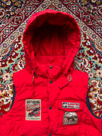 JEEP REVERSIBLE PUFFER DETACHABLE HOOD RED JACKET - M