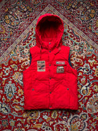 JEEP REVERSIBLE PUFFER DETACHABLE HOOD RED JACKET - M