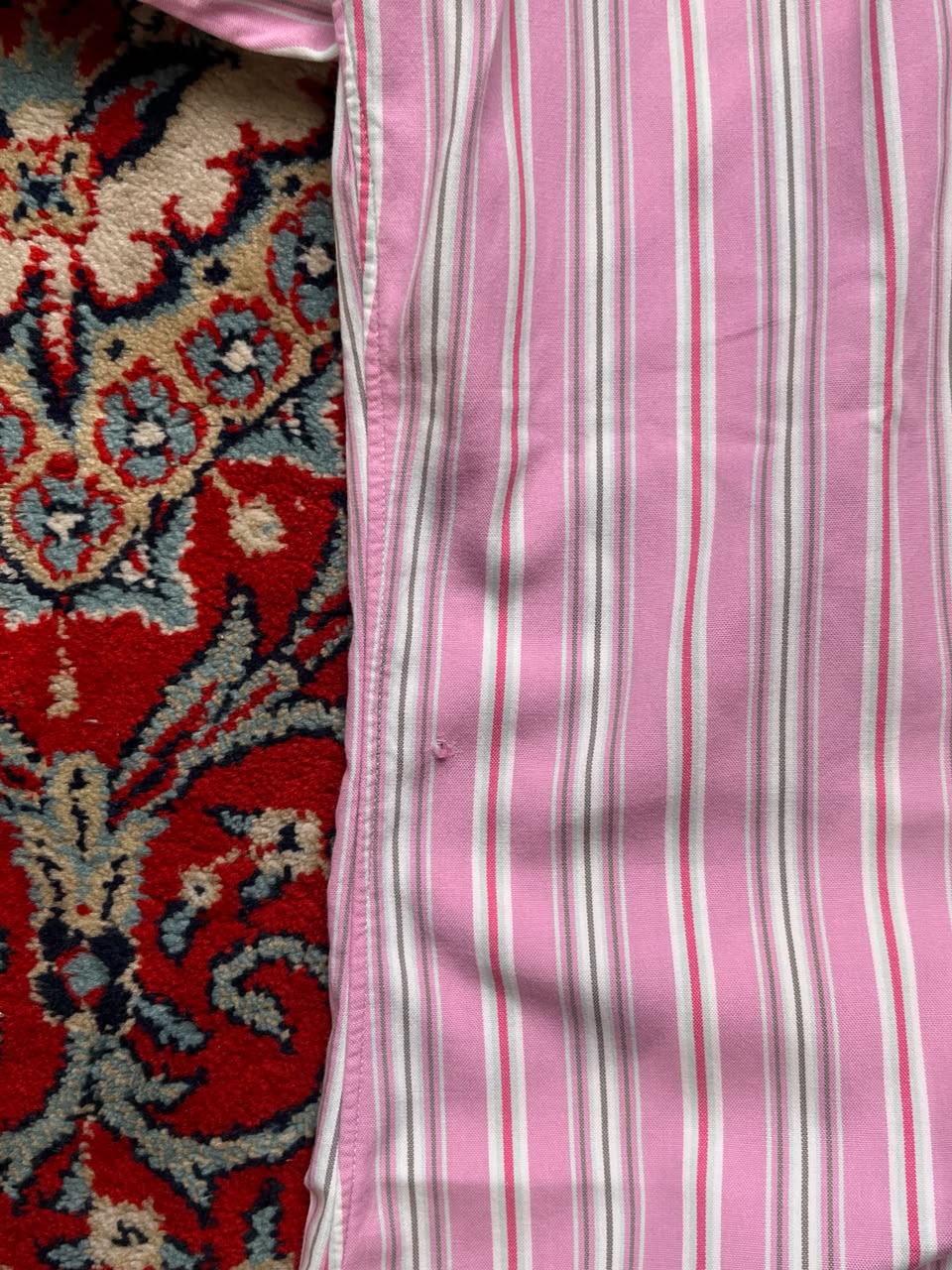 Polo Ralph Lauren Custom Fit Pink White Striped Button Down Shirt